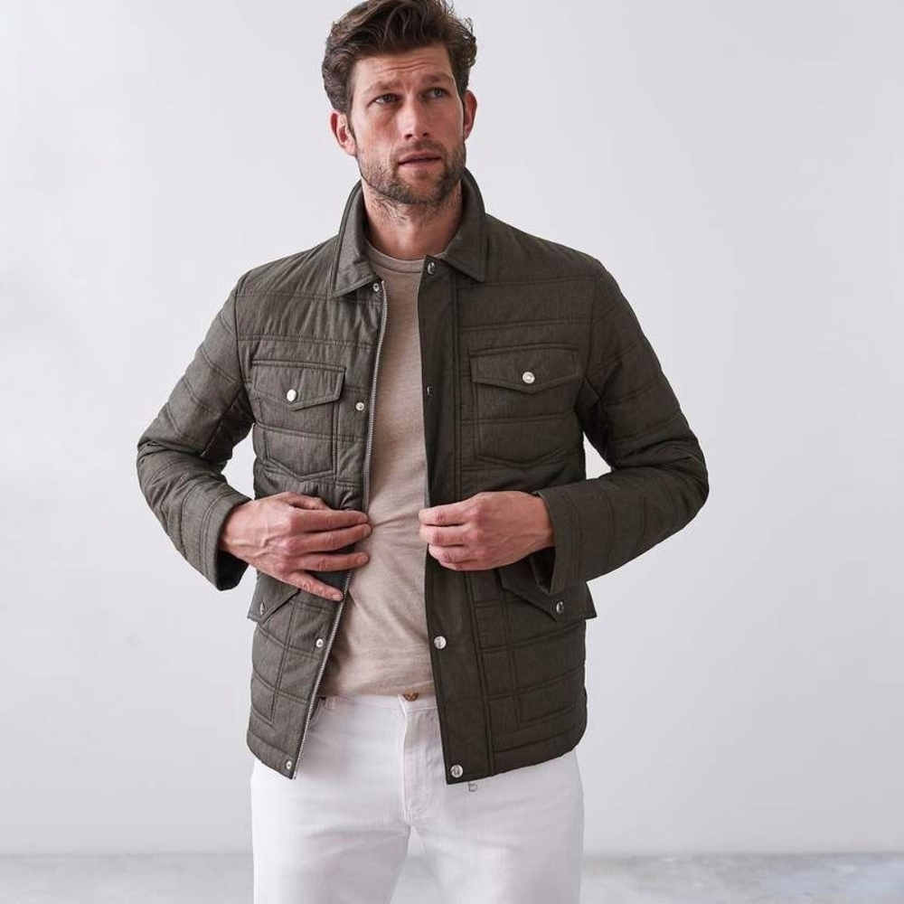 Reiss Darlington 4 Pocket Quilted Jacket Grey Size Medium